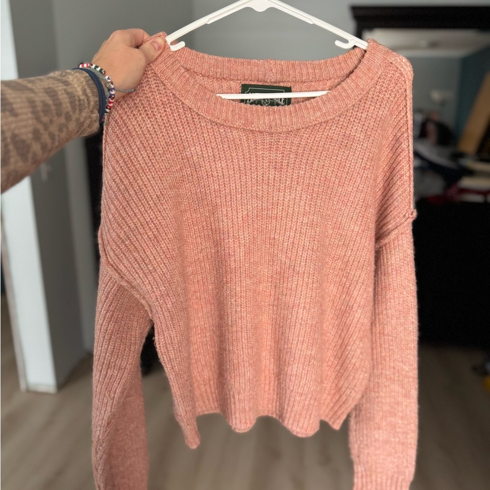 American Eagle Outfitters Soft Pink Crew Neck Sweater